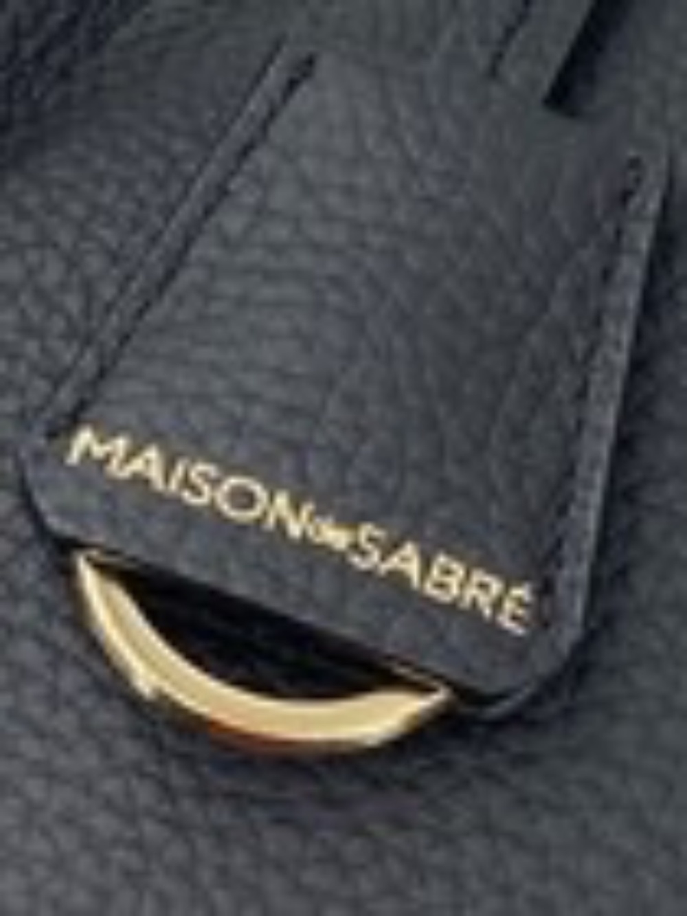 👜 MAISON de SABRÉ LEATHER TOTE BAG – BLACK – GOLD HARDWARE – NEW - Picture 6 of 9